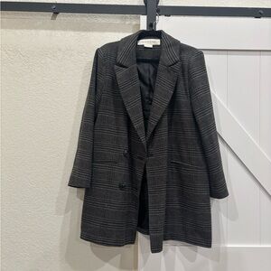 Treasure & Bond Charcoal Plaid Blazer